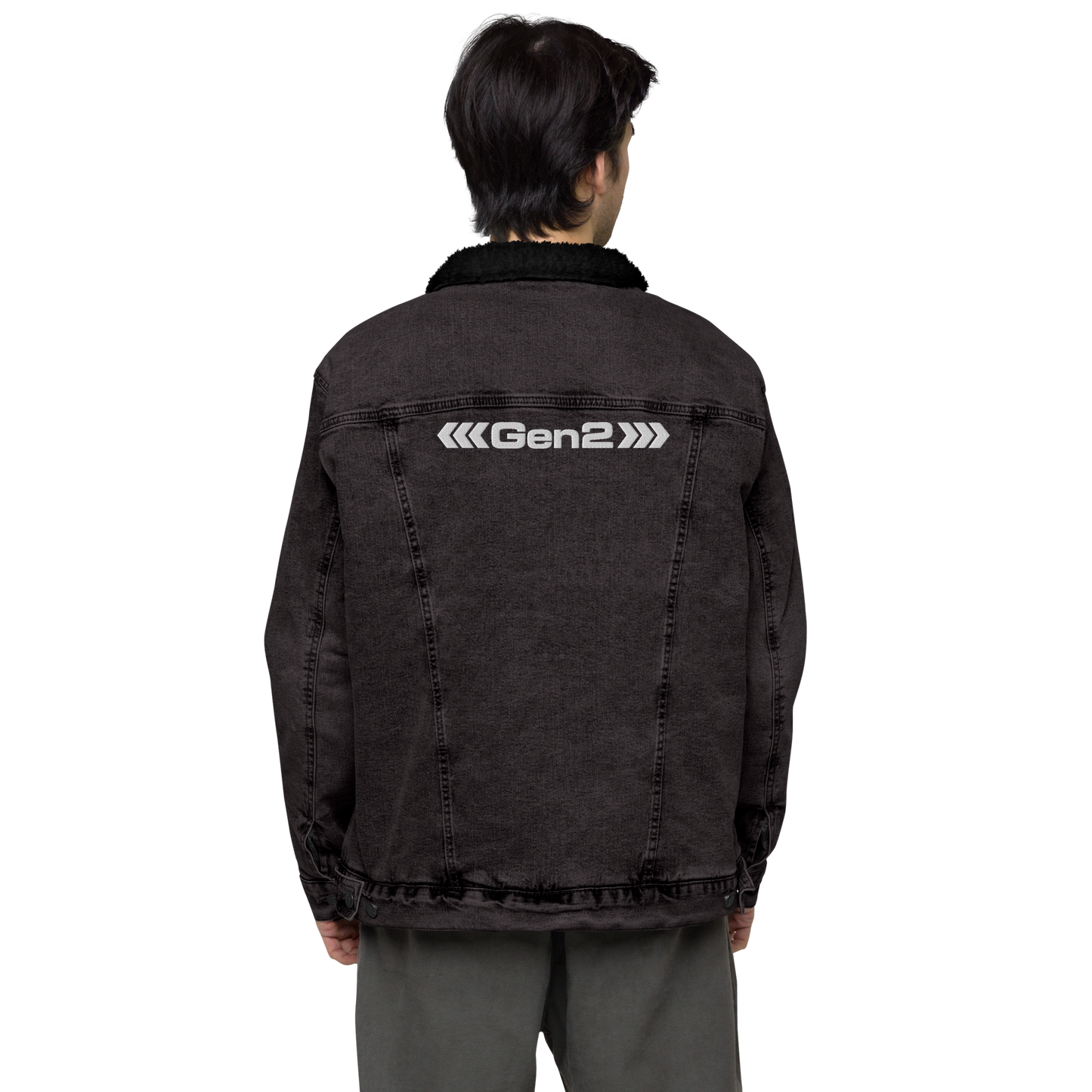 Gen2 Unisex Denim Sherpa Jacket (Black)