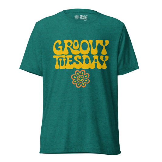 Groovy Tuesday Short Sleeve Unisex Tee (Green/Yellow)