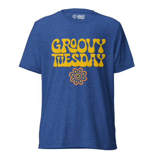 Groovy Tuesday Short Sleeve Unisex Tee (Blue/Yellow)