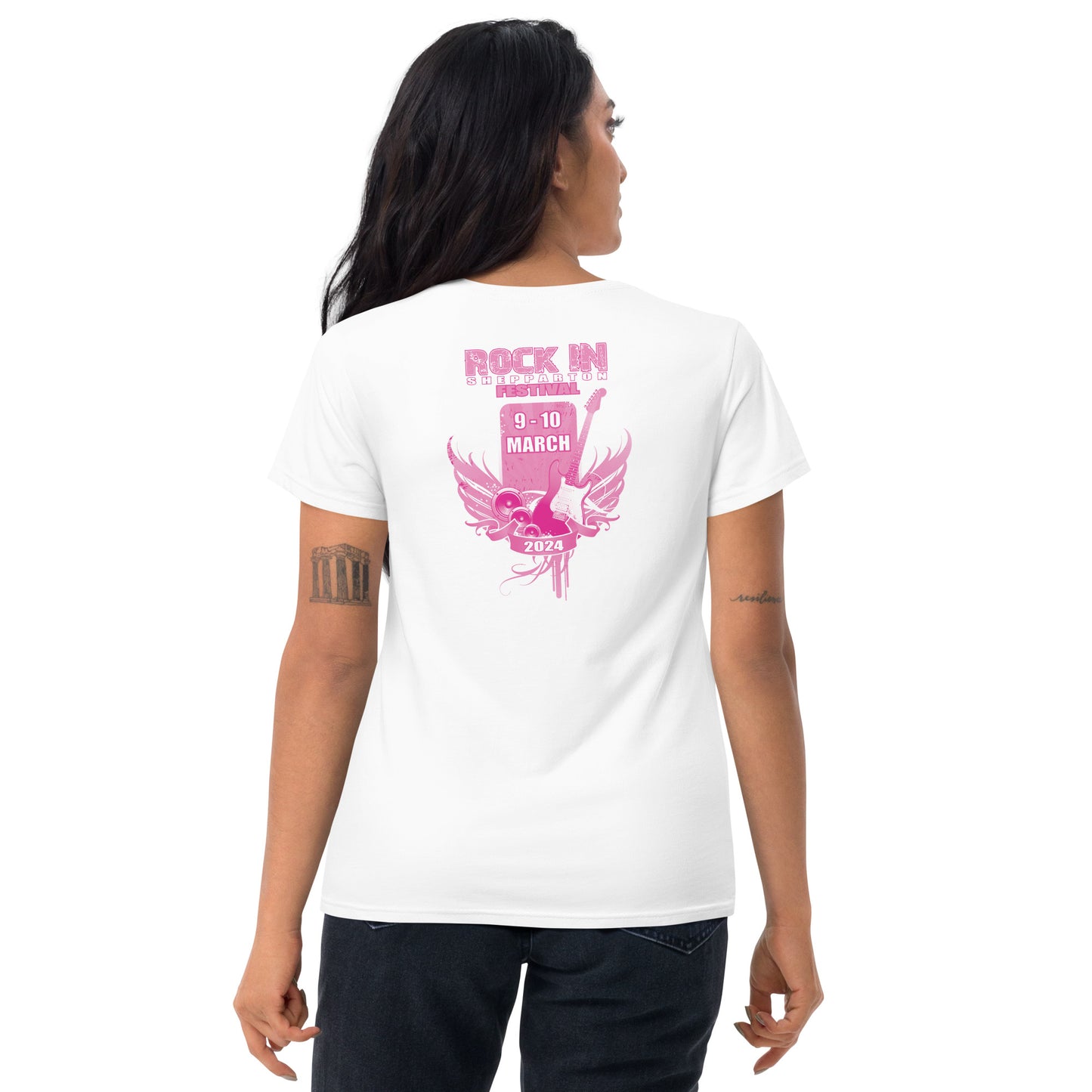 Rock In "Breast Cancer Support" Women's Short Sleeve Tee